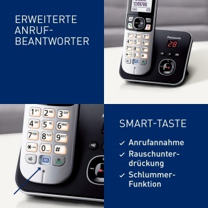 Telefon DECT Panasonic KX-TG6821GB Negru cu Raspuns Automat si Mod Eco - Img 4