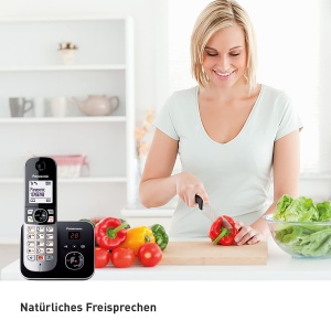 Telefon fara fir Panasonic KX-TG6863GB cu 3 receptori si robot telefonic (blocati pana la 1.000 de numere de telefon, dimensiune clara a fontului, receptor puternic, apelare hands-free full-duplex) negru-argintiu - Img 5