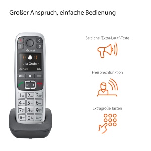 Telefon fix Gigaset E560HX, seniori, cu ladeschale, compatibil Fritzbox, argintiu - Img 4