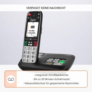Telefon fix Gigaset Easy 520A pentru seniori, negru, cu SOS si anuntare vocala - Img 4
