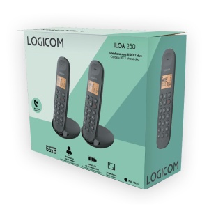 Telefon fix Logicom Iloa 250 Duo - 2 mobilteile, freisprech, 300 m, negru - Img 7