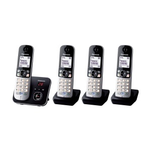 Telefon Panasonic KX-TG6824GB Negru DECT cu 4 Mobiluri si Anrufbeantworter