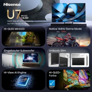 Televizor Smart Hisense 50U7DSE, 50 inch, 4K UHD, Hi-QLED Mini LED - Img 3