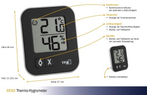 Termohigrometru digital TFA Dostmann Moxx 30502601 compact negru - Img 2