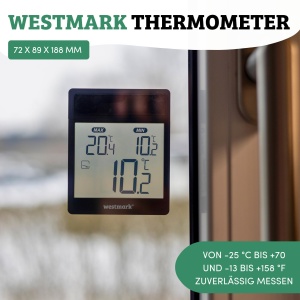 Termometru digital pentru feronerie Westmark cu afisaj, avertizare inghet, IP44 - Img 2