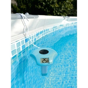 Termometru digital pentru piscina TFA Dostmann cu energie solara, turcoaz - Img 2