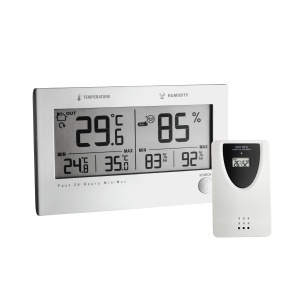 Termometru digital TFA Dostmann Twin Plus, senzor exterior, argintiu