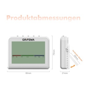 Termometru Higrometru Digital GRIFEMA GA2901, 3.6 inch, Alb - Img 8