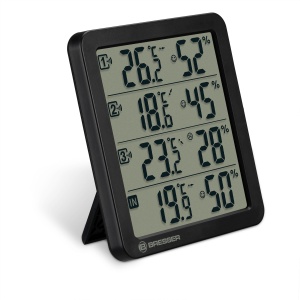 Termometru si Higrometru Bresser Quadro NV, 4 Puncte de Masurare, Negru - Img 6