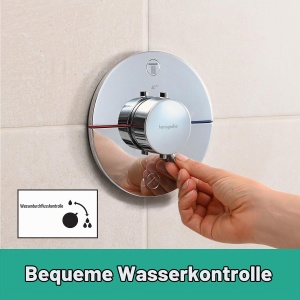 Termostat pentru dus hansgrohe ShowerSelect Comfort S, crom, 2 functii, SafetyStop - Img 3