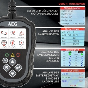 Tester auto AEG Evol 2 OBD2 citire si stergere coduri eroare analiza date vehicul test baterie - Img 3