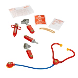 Theo Klein 4266 Valiza de doctor cu accesorii I Stetoscop, seringa si multe altele I Geanta cu capac transparent I Dimensiuni: 21,5 cm x 9 cm x 20 cm I Jucarii pentru copii de la 3 ani - Img 3