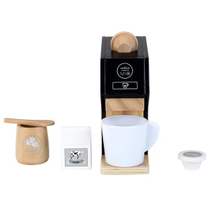 Theo Klein 7401 Electrolux Aparat de cafea, lemn | Incl. cana, capsule, lapte si zahar | Accesorii pentru bucatarii pentru copii si de joaca | Dimensiuni: 19 cm x 5,5 cm x 14 cm | Jucarii pentru copii de la 3 ani - Img 3