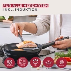 Tigaie antiaderenta FACKELMANN Liteline 24 cm, PFAS-free, ergonomica - Img 5