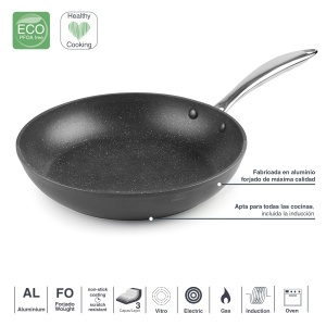 Tigaie antiaderenta Lacor 27026 aluminiu turnat 26 cm negru - Img 3
