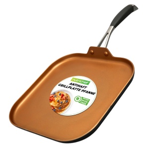 Tigaie cu cupru NutriChef 28 cm, antiaderenta, ofenabila pana la 232 C
