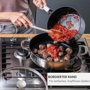 Tigaie din inox KitchenAid 28cm, 4.3l, antiaderenta, argintie - Img 9