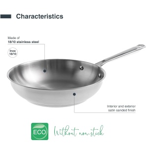 Tigaie din inox Lacor 44428, 28 cm, cu maner ergonomic, pentru toate sursele de caldura - Img 3