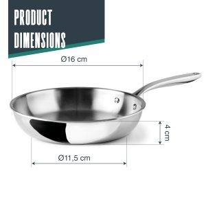 Tigaie din inox Lacor 60846 TriChef, 16 cm, cu maner ergonomic - Img 2