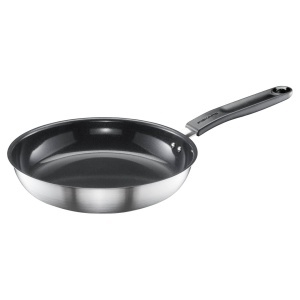 Tigaie Fiskars 24 cm, inox reciclat, ceramica antiaderenta, argintieneagra