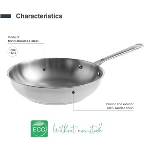Tigaie inox Lacor Cuisine 44420 20 cm compatibila inductie cuptor si masina de spalat vase - Img 3