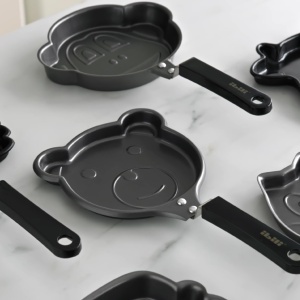 Tigaie Mini Ibili Moka, Aluminiu, Culoare Neagra, Design Ursulet - Img 2