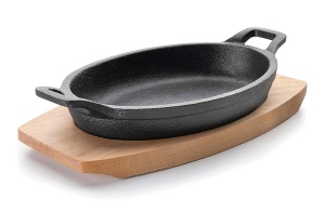 Tigaie ovala Lacor Magma, fonta, neagra, 23 x 12 x 6 cm