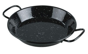 Tigaie pentru paella Lacor 60180 emailata compatibila cu inductie negru