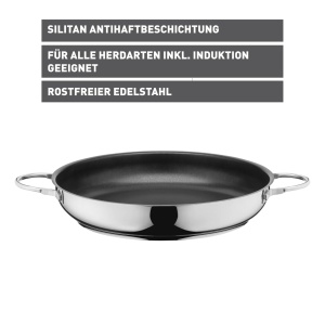 Tigaie servire Silit Calabria 32 cm inox antiaderent compatibila inductie rezistenta cuptor - Img 2