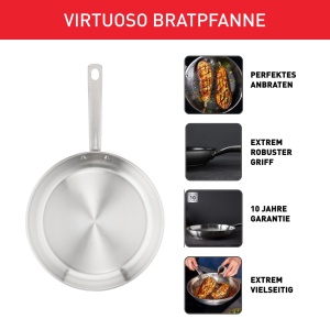Tigaie Tefal Virtuoso E49204, 24 cm, inox, antiaderenta, pentru inductie - Img 3