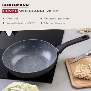 Tigaie wok Fackelmann Cosmo 28 cm aluminiu acoperire ceramica fara PFAS maner Soft-Touch - Img 4