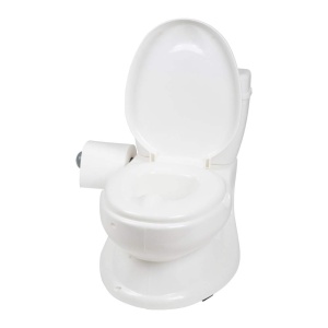 Toaleta pentru copii BabyGo 9007, alba, din plastic stabil, cu sunet de flush - Img 3