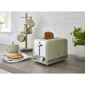 Toaster 2 felii Swan Retro ST19010GNEU, 815W, 6 trepte, Verde - Img 3