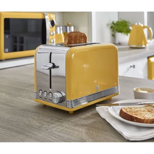 Toaster 2 felii Swan ST19010YELNEU, 815W, 6 nivele rumenire, galben - Img 3