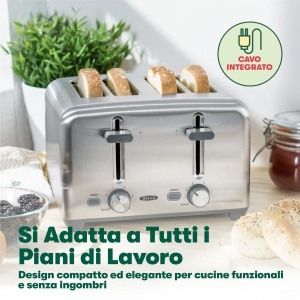 Toaster BELLA cu 4 fante, 6 niveluri de rumenire, functii de oprire automata si incalzire - Img 6