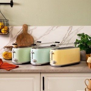 Toaster Cecotec ToastTaste 1600 Retro Double Green, 4 felii, 1630W - Img 6