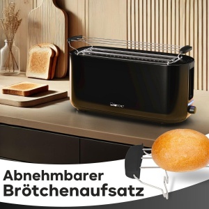 Toaster Clatronic TA 3802 Negru 4 Felii Functie Decongelare - Img 3