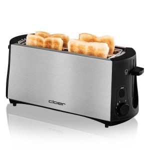 Toaster Cloer 3719 pentru 4 felii, 1380 W, negruinox