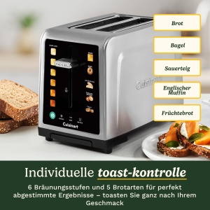 Toaster digital Cuisinart SimpliTouch XL, 2 felii, ecran tactil color, fante extra-largi, finisaj inox - Img 4