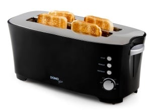 Toaster DOMO DO961T - 2 Toastschlitze pentru 4 Toasts - 1350 W - Negru - Img 1