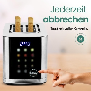 Toaster EMERIO TO-132888 din inox, 800W, 2 toastschlitze, display colorat - Img 6