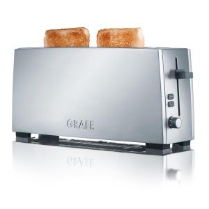 Toaster GRAEF TO90 Argintiu cu Brotchenaufsatz, 6 Stadii Braunare, Crumb Tray
