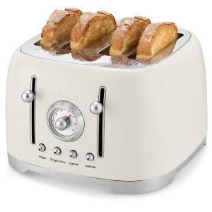 Toaster Retro 4 Slot, Negru, Design Clasic, 1600W