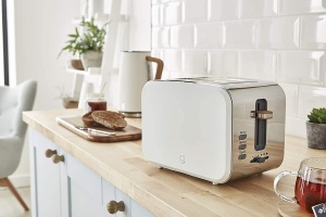Toaster Swan Nordic cu 2 feliute, 6 niveluri de rumenire, inox, alb mat - Img 2