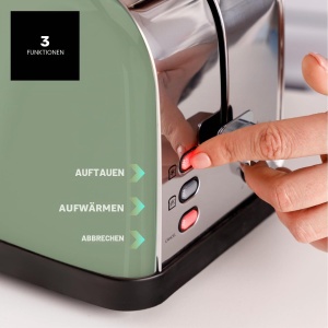 Toaster Taurus Vintage II, 950W, 2 fante, Verde masliniu - Img 4