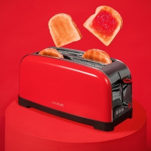 Toaster vertical Cecotec Toastin Time 1500, 1500 W, 2 fante, rosu - Img 3