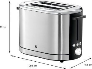 Toaster WMF Lono 900W Cromargan 7 trepte de rumenire pentru 2 felii XXL - Img 3