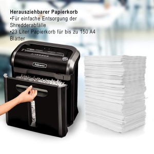 Tocator de hartie Fellowes cu 16 coli, taiat particule (P4) pentru birou, Powershred 79Ci, cu tehnologie 100% fara blocaj, Safesense, sistem de economisire a energiei, cos de reciclare de 23 litri, tocator CD - Img 6