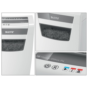 Tocator Leitz IQ Home Office, capacitate 12-10 coli (70-80 g/m2), taiere a particulelor, nivel de securitate P4, numarul 1 pe piata, cos de gunoi 23L, tocator, alb, 80090000 - Img 4