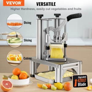 Tocator manual VEVOR pentru chipsuri de cartofi legume fructe lame din otel inoxidabil 14 inch 38 inch tocator comercial pentru betisoare fructe legum - Img 2